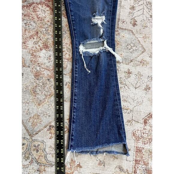 Mother Insider Crop Step Fray Wicked Wildflower Denim Jeans Distressed Size 24 - Picture 2 of 8